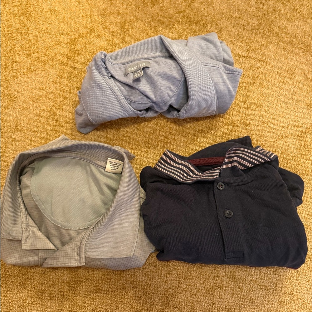 Lot Of 3 Short Sleeve Polo Golf Shirts size XL brands shown in pictures